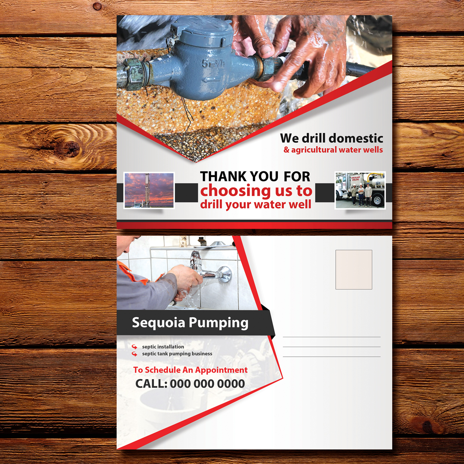 Postcard Design by creative.bugs for sequoia pumping | Design #13993284