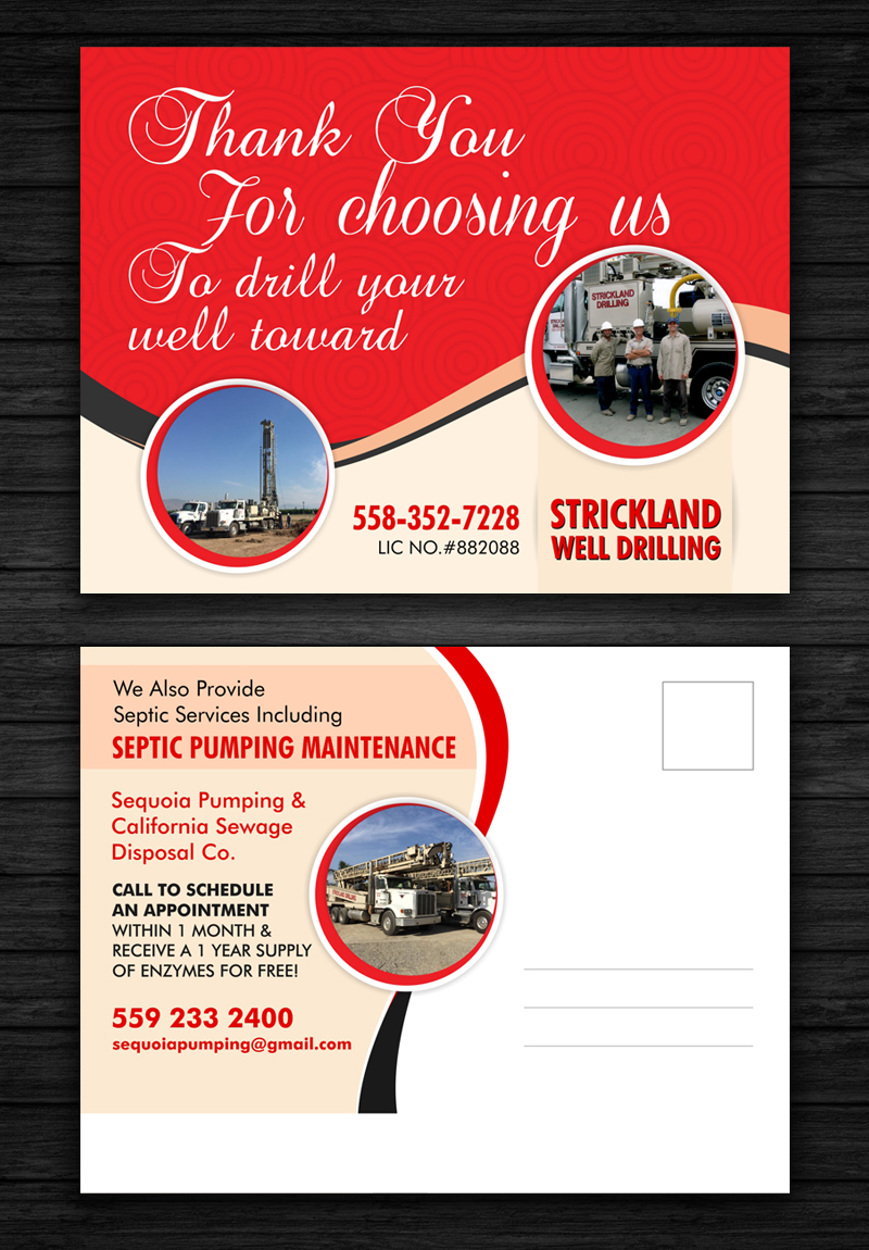 Postcard Design by ecorokerz for sequoia pumping | Design #13988580