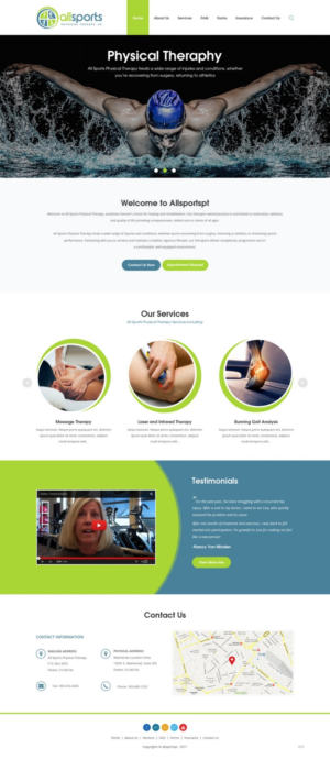 Wordpress Design by pb for All Sports Physical Therapy | Design: #14017967