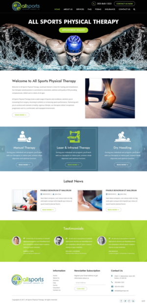 Wordpress Design by pb for All Sports Physical Therapy | Design: #14017969
