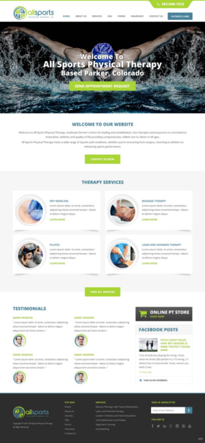 Wordpress Design by pb for All Sports Physical Therapy | Design: #14019439