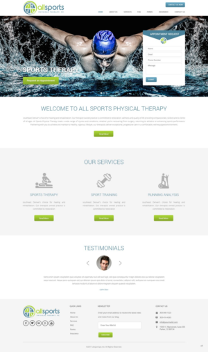 Wordpress Design by pb for All Sports Physical Therapy | Design: #14032255