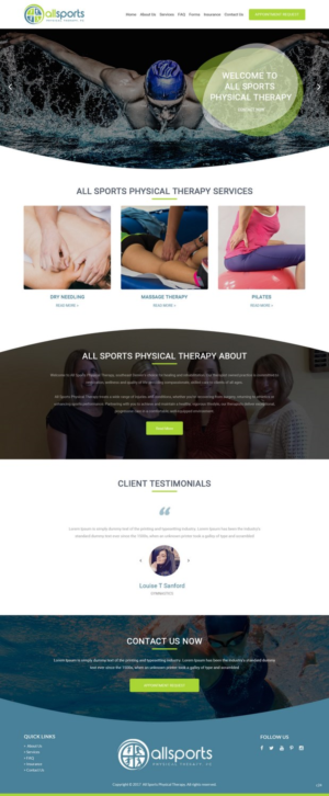 Wordpress Design by pb for All Sports Physical Therapy | Design: #14032257