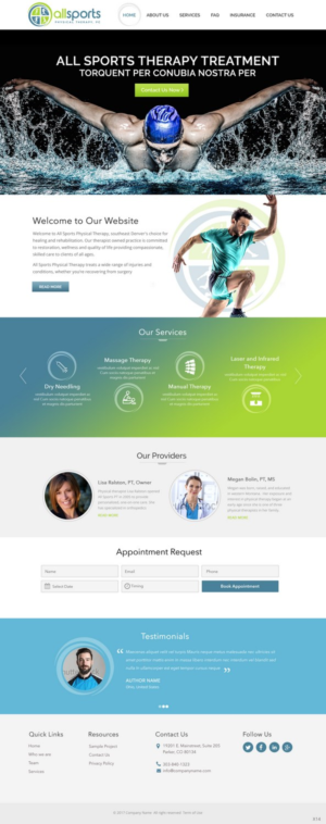 Wordpress Design by pb for All Sports Physical Therapy | Design: #14032258