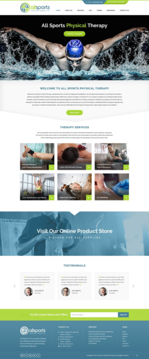 Wordpress Design by pb for All Sports Physical Therapy | Design: #14071952
