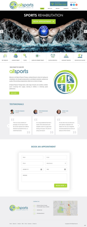 Wordpress Design by pb for All Sports Physical Therapy | Design: #14071954
