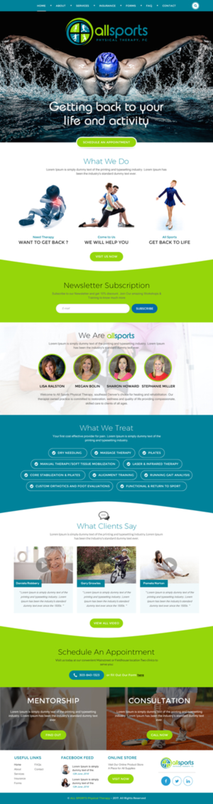 Wordpress Design by rightway for All Sports Physical Therapy | Design: #14006551