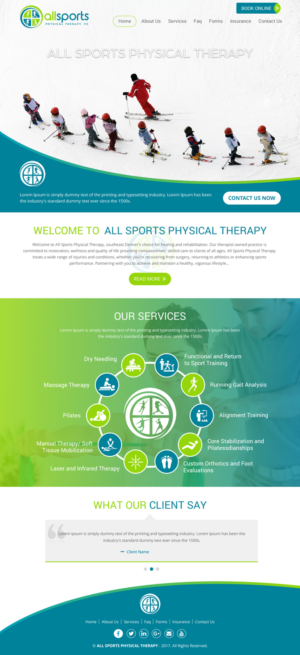 Wordpress Design by rightway for All Sports Physical Therapy | Design: #14006575