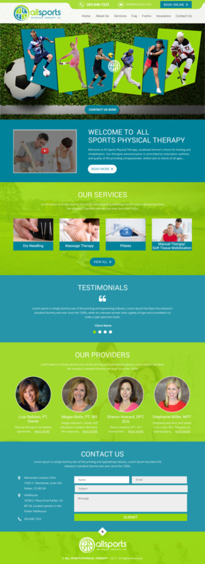 Wordpress Design by rightway for All Sports Physical Therapy | Design: #14006580