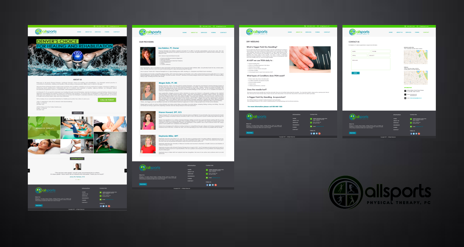 Wordpress Design by Sarah Mathews for All Sports Physical Therapy | Design #14025716