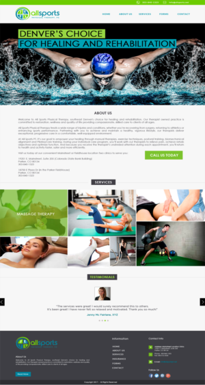 Wordpress Design by Sarah Mathews for All Sports Physical Therapy | Design: #14025718