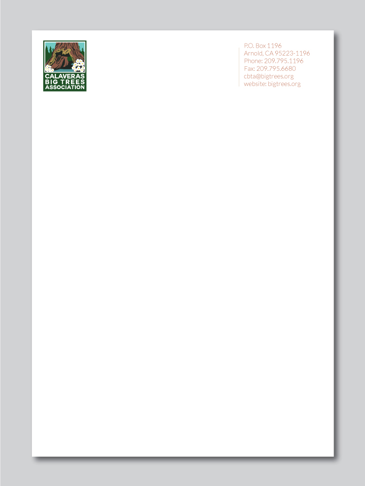 Letterhead Design by saif ullah for Calaveras Big Trees Association | Design #13998726