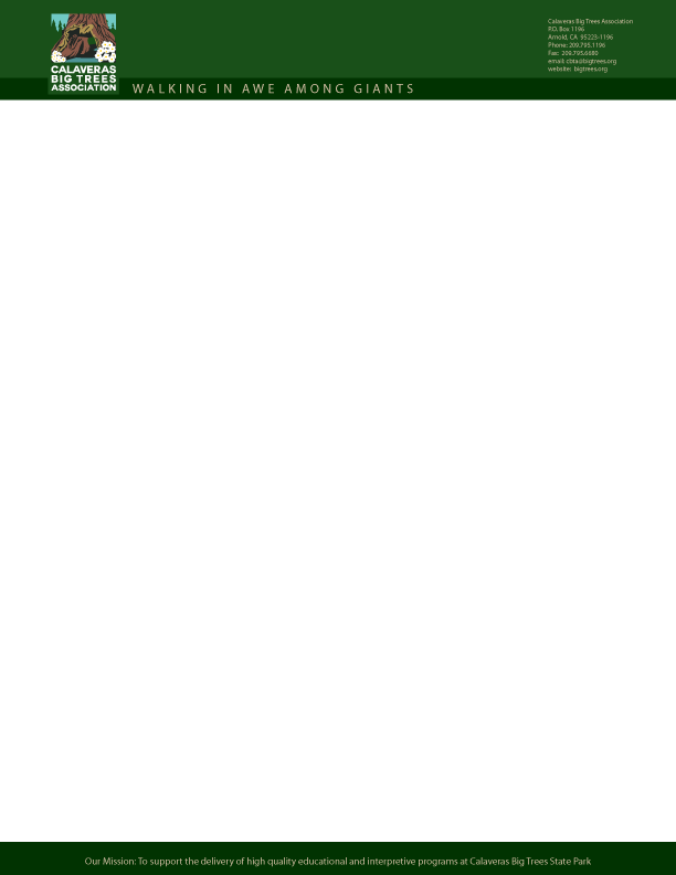 Letterhead Design by briliana for Calaveras Big Trees Association | Design #14042256