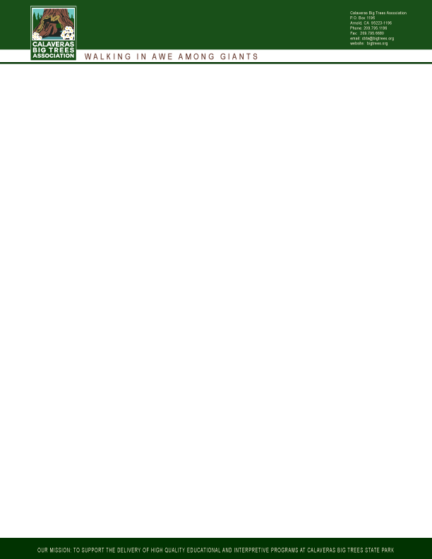 Letterhead Design by briliana for Calaveras Big Trees Association | Design #14042257