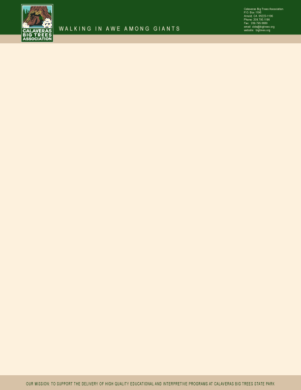 Letterhead Design by briliana for Calaveras Big Trees Association | Design #14042258