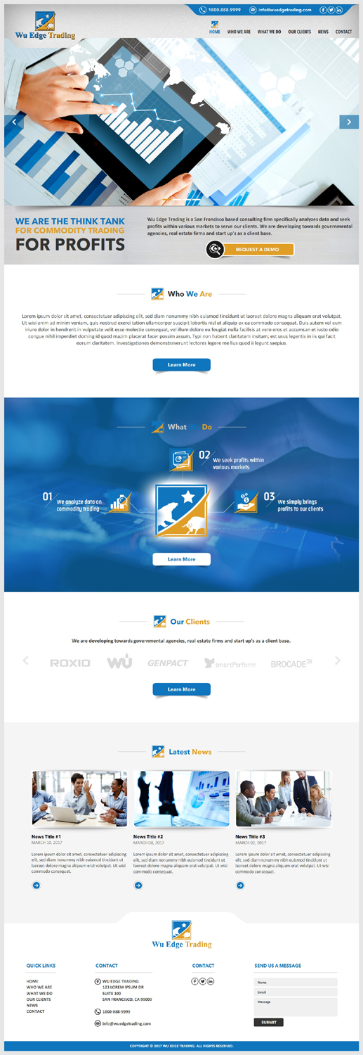 Web-Design von -Marc- für Wu Edge Trading LLC. | Design: #14182565