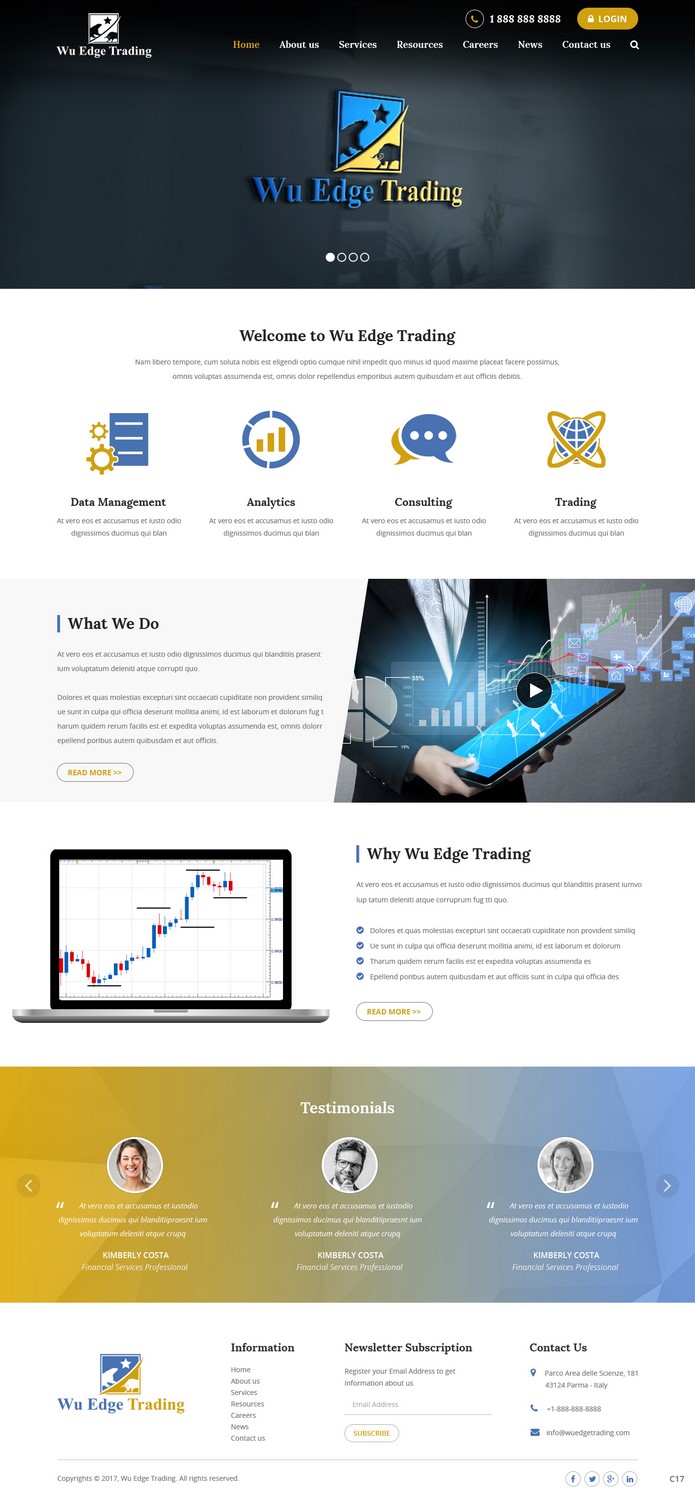 Diseño Web por pb para Wu Edge Trading LLC. | Diseño #14018474