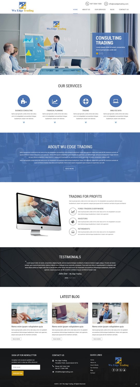 Diseño Web por pb para Wu Edge Trading LLC. | Diseño #14018480