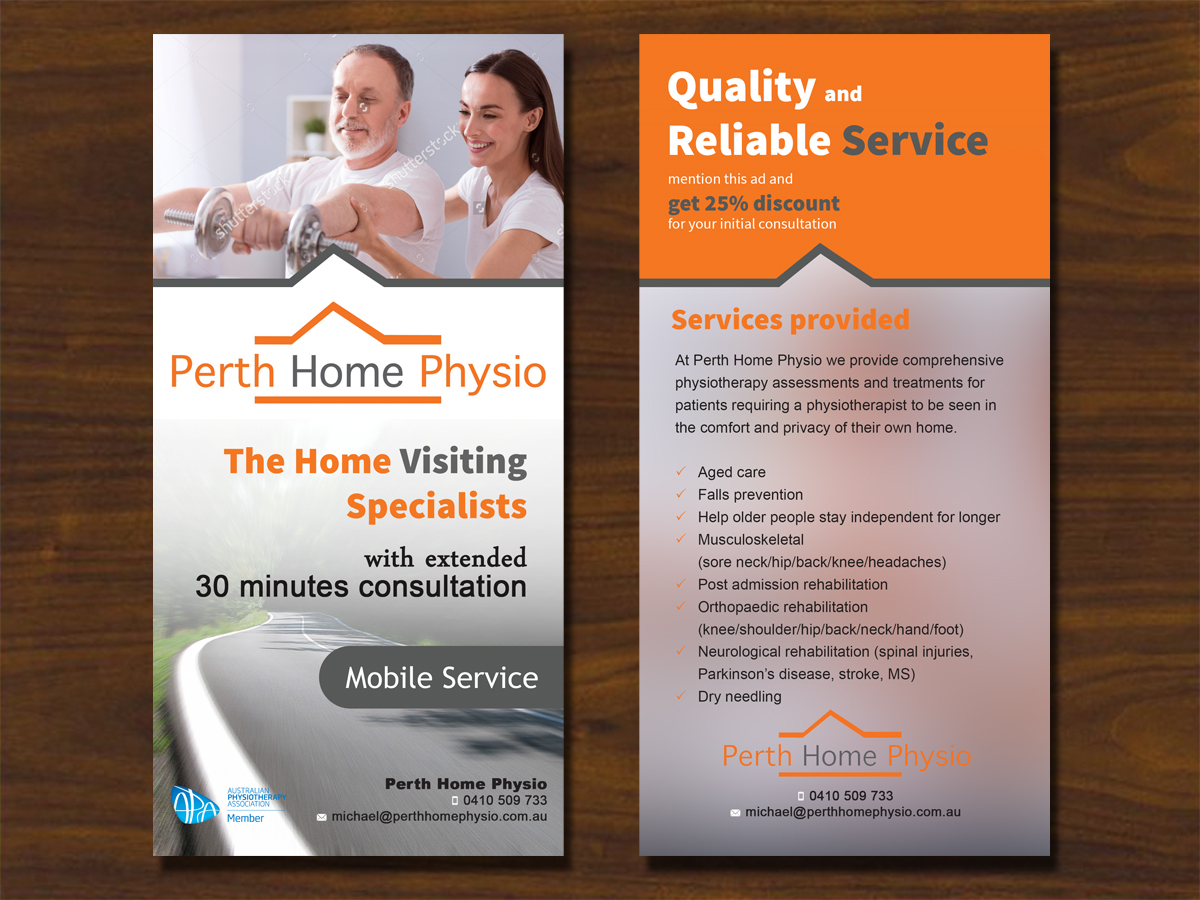 Design de Flyer par Yegeta pour Perth Home Physio | Design #14103415