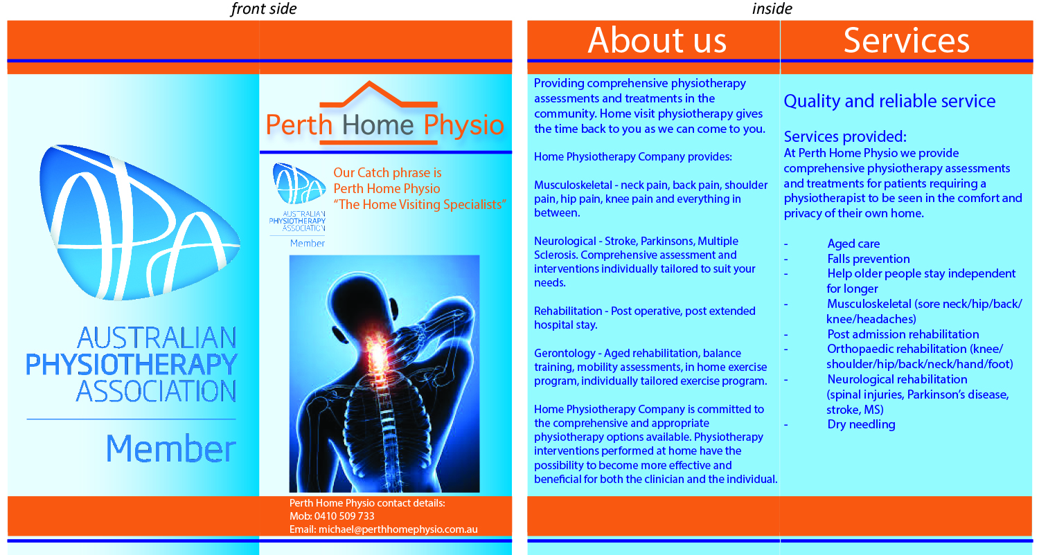 Design de Flyer par daradiazam pour Perth Home Physio | Design #14085636