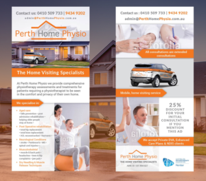 Diseño de Flyer por Melanie para Perth Home Physio | Diseño: #14075172
