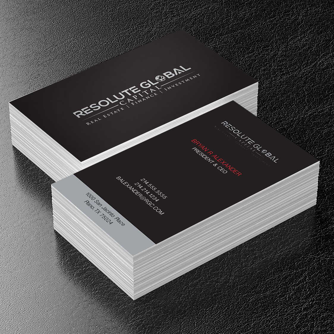 Visitenkarten-Design von Pixi Dust für resolute global capital | Design #13993026