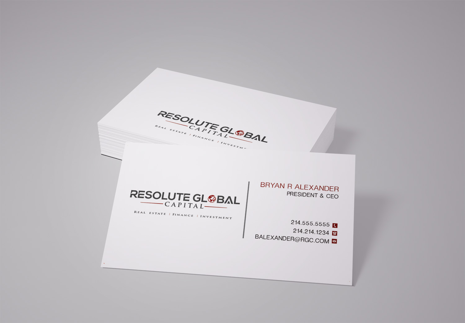 Visitenkarten-Design von Pixi Dust für resolute global capital | Design #13993041