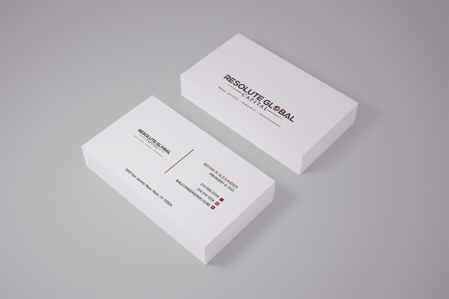 Visitenkarten-Design von Pixi Dust für resolute global capital | Design #13993042