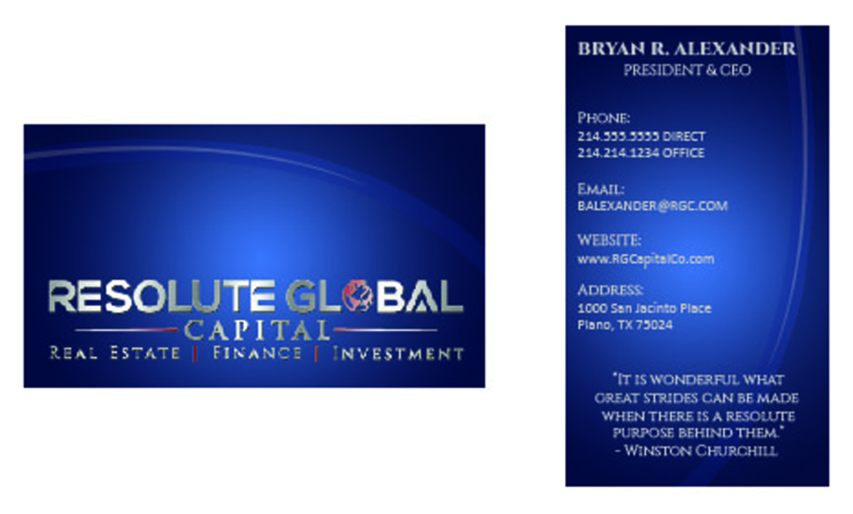 Design de Carte de Visite par Emma-kun pour resolute global capital | Design #14012800