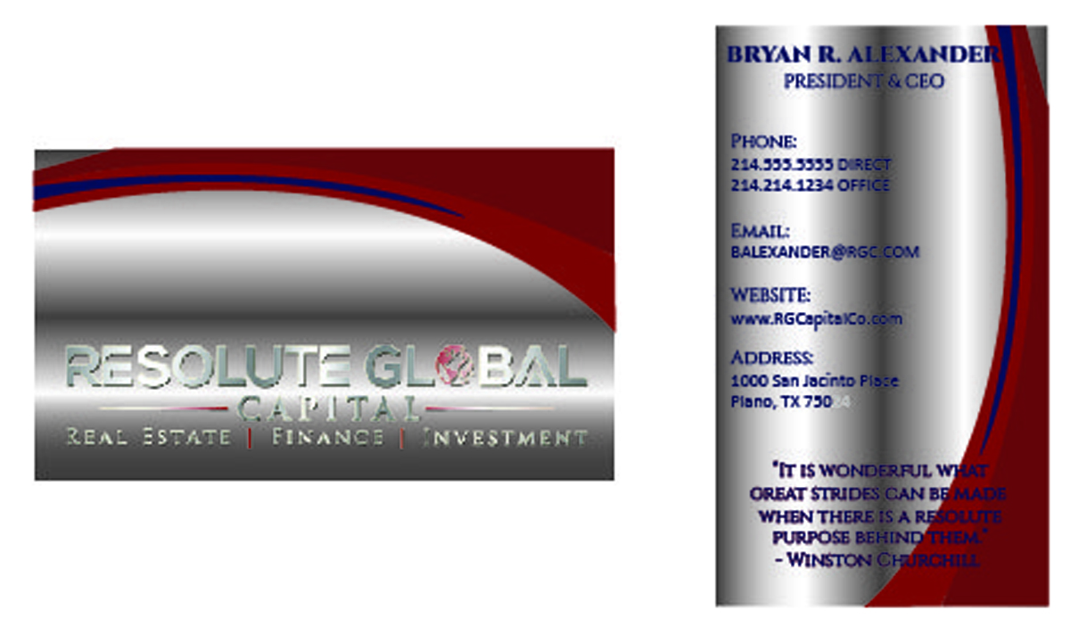 Visitenkarten-Design von Emma-kun für resolute global capital | Design #14012802