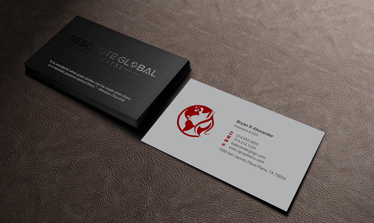Design de Carte de Visite par INDIAN_Ashok pour resolute global capital | Design #14013999