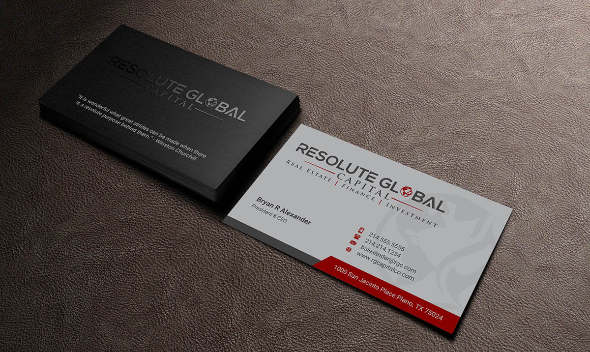 Design de Carte de Visite par INDIAN_Ashok pour resolute global capital | Design #14014001