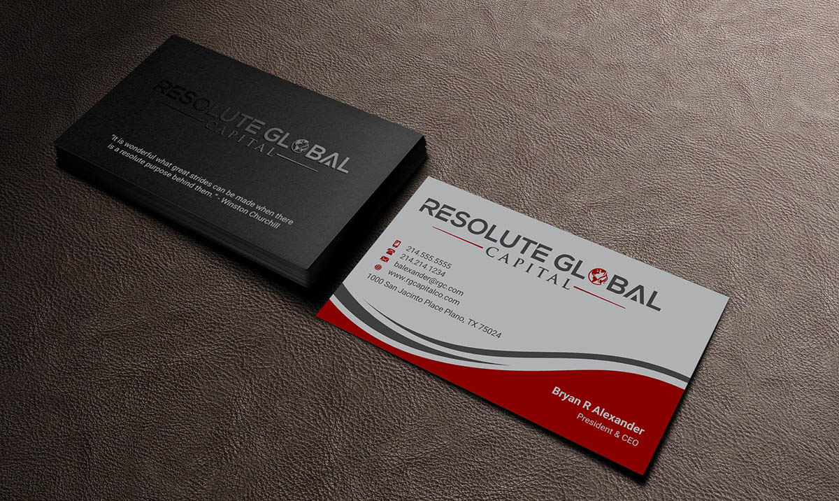 Design de Carte de Visite par INDIAN_Ashok pour resolute global capital | Design #14014004
