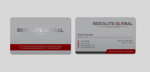 Visitenkarten-Design von INDIAN_Ashok für resolute global capital | Design: #14014005