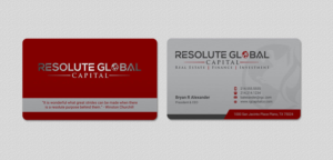 Visitenkarten-Design von INDIAN_Ashok für resolute global capital | Design: #14014006