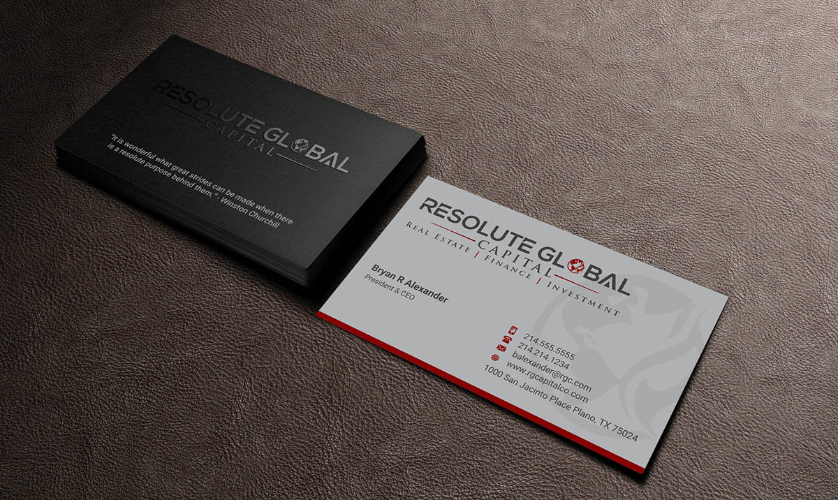 Design de Carte de Visite par INDIAN_Ashok pour resolute global capital | Design #14014007