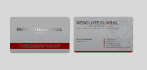 Visitenkarten-Design von INDIAN_Ashok für resolute global capital | Design: #14014008