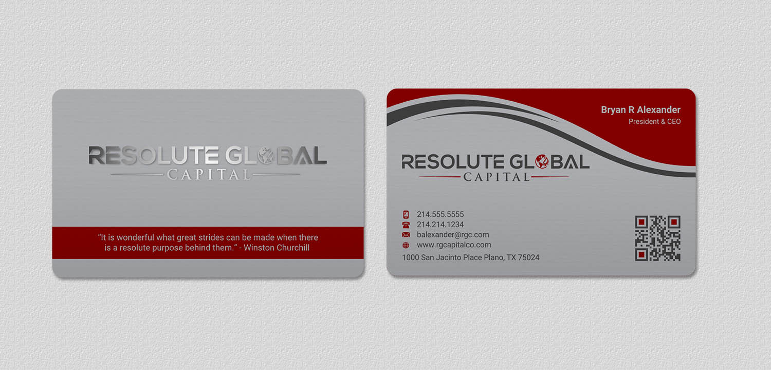 Design de Carte de Visite par INDIAN_Ashok pour resolute global capital | Design #14014010