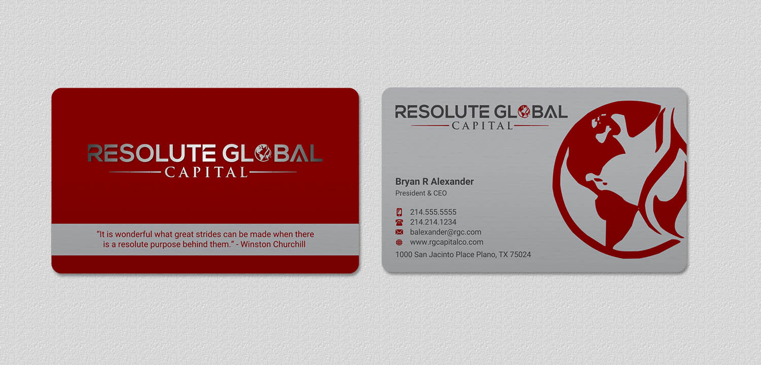 Design de Carte de Visite par INDIAN_Ashok pour resolute global capital | Design #14014011