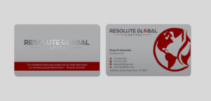 Design de Carte de Visite par INDIAN_Ashok pour resolute global capital | Design : #14014014