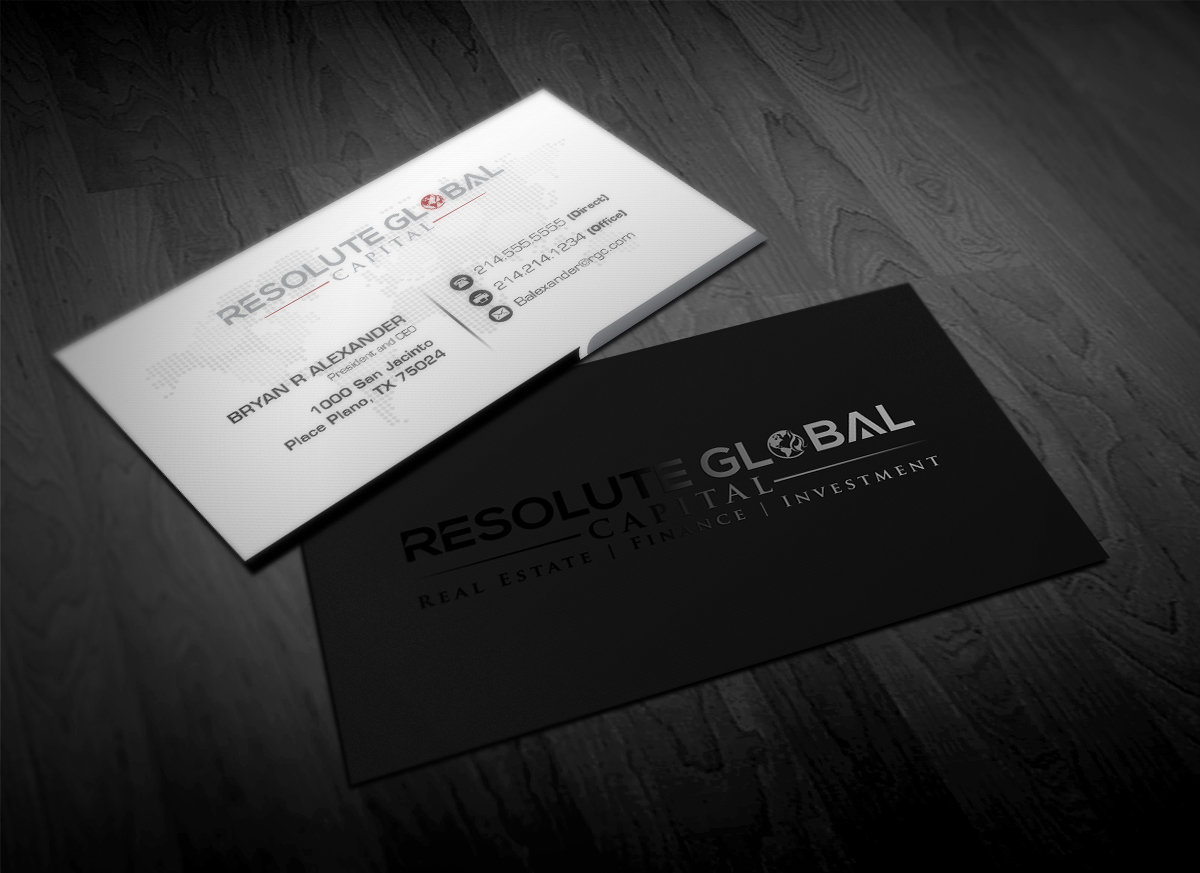 Visitenkarten-Design von Pointless Pixels India für resolute global capital | Design #13988818