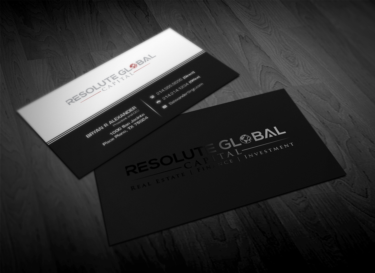 Design de Carte de Visite par Pointless Pixels India pour resolute global capital | Design #13988907