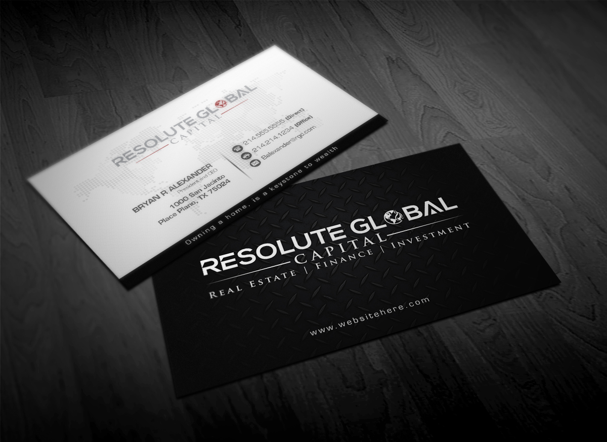 Business Card Design by Pointless Pixels India for resolute global capital | Design #13989397