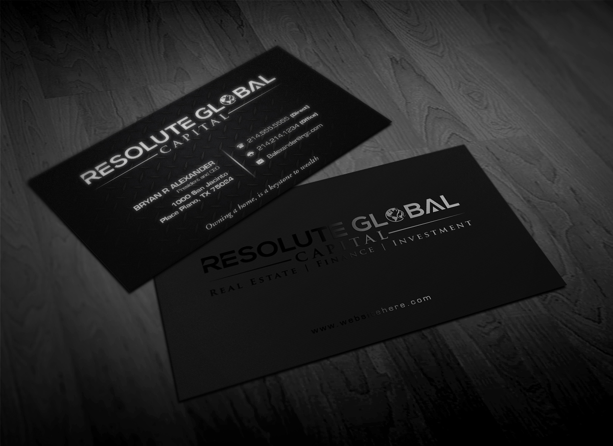 Design de Carte de Visite par Pointless Pixels India pour resolute global capital | Design #13989618