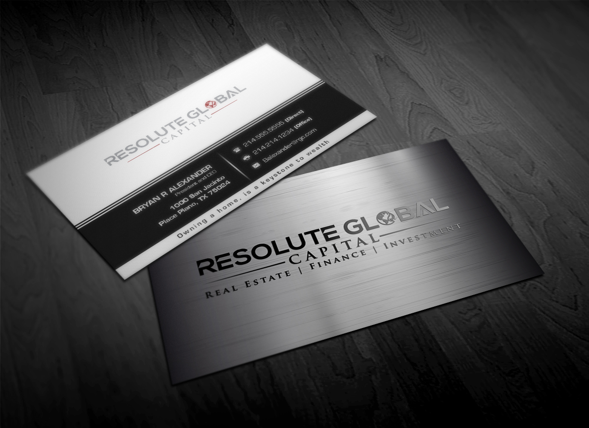 Business Card Design by Pointless Pixels India for resolute global capital | Design #13989685