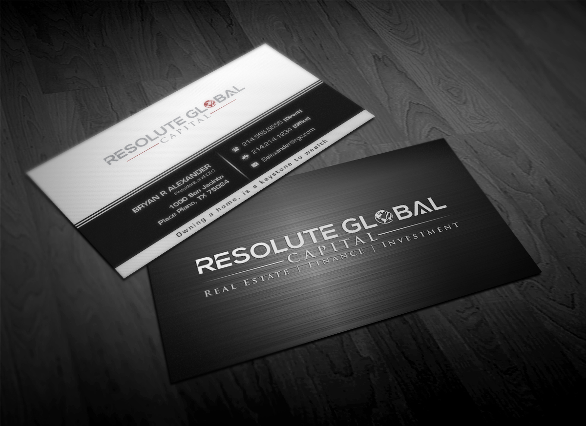 Visitenkarten-Design von Pointless Pixels India für resolute global capital | Design #13989686