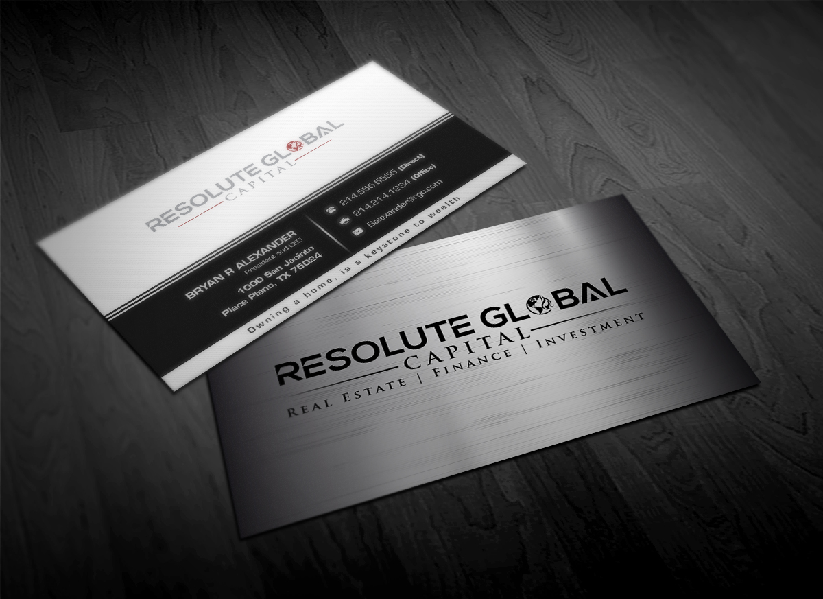 Business Card Design by Pointless Pixels India for resolute global capital | Design #13989687