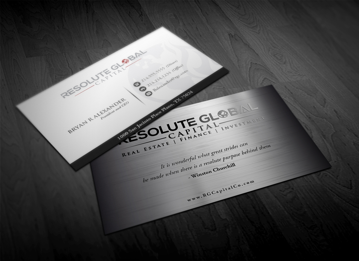 Visitenkarten-Design von Pointless Pixels India für resolute global capital | Design #13990059
