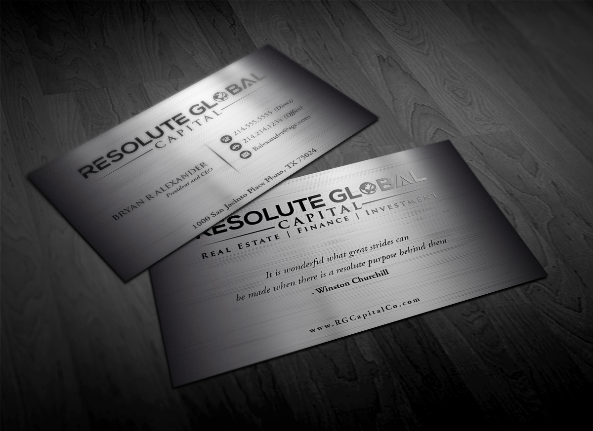 Design de Carte de Visite par Pointless Pixels India pour resolute global capital | Design #13990333