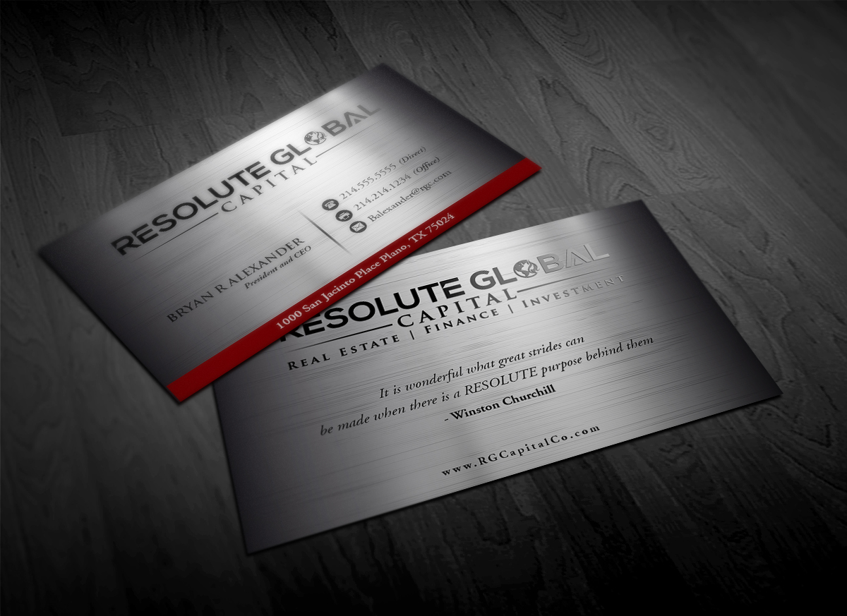 Visitenkarten-Design von Pointless Pixels India für resolute global capital | Design #13990692